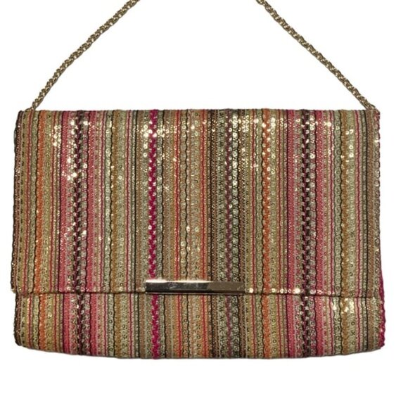 Gunne Sax Clutch Jessica McClintock Convertible Nora Shoulder Bag Multi Pink - Picture 1 of 16